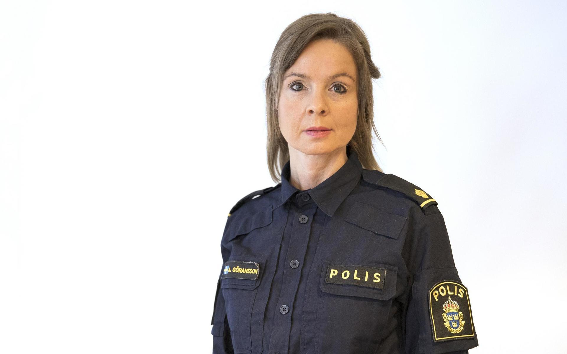 Anna Göransson, Polisens presstalesperson.