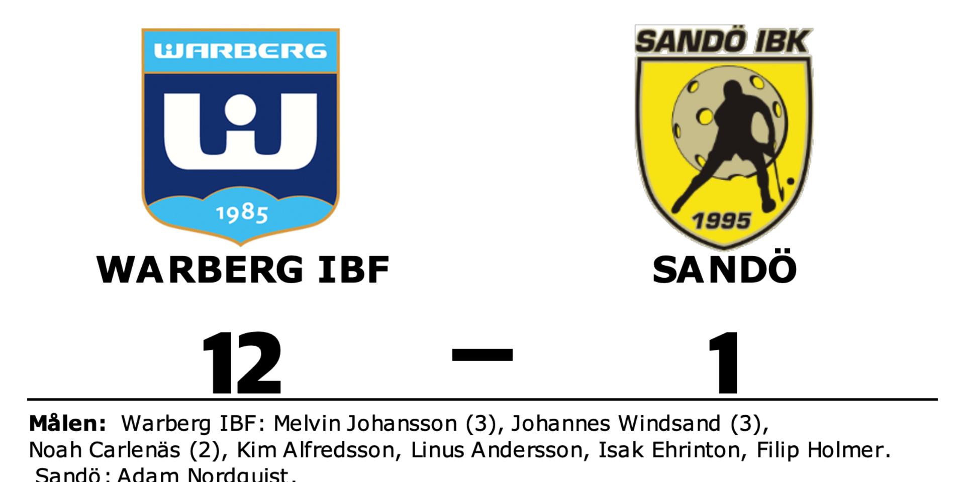 Warberg IBF vann mot Sandö