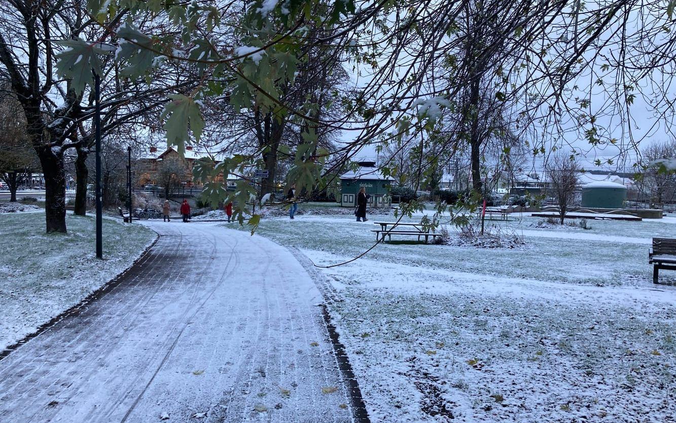 Det var även vinterkänsla i Badhusparken.
