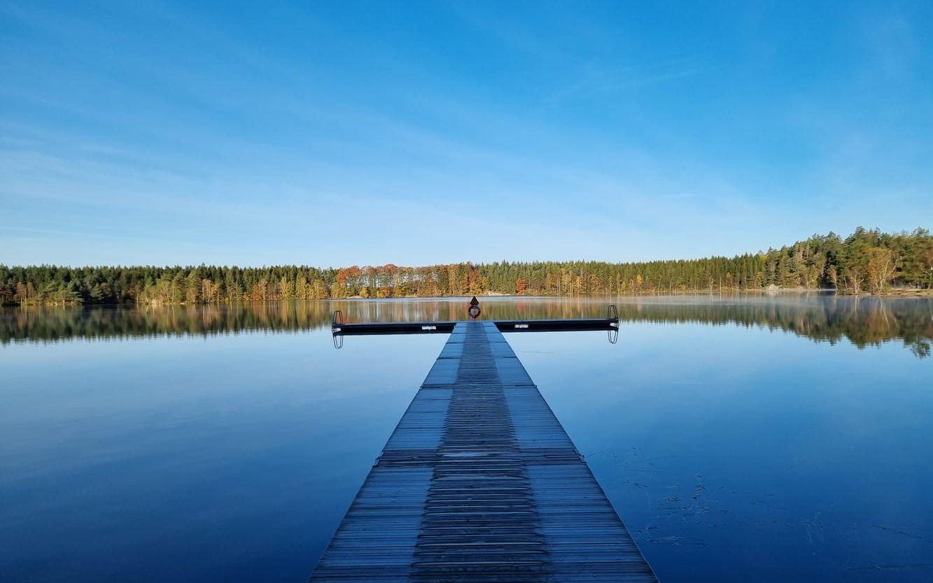 Skickar in en bild som jag tog en morgon kl 9 i oktober vid Stora Iglakärr-sjön, Kungsbacka.