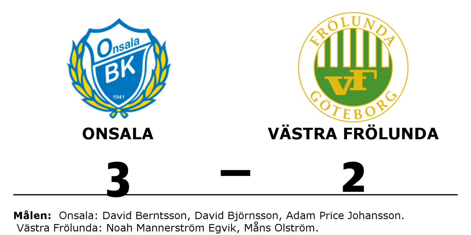 Onsala BK vann mot Västra Frölunda IF