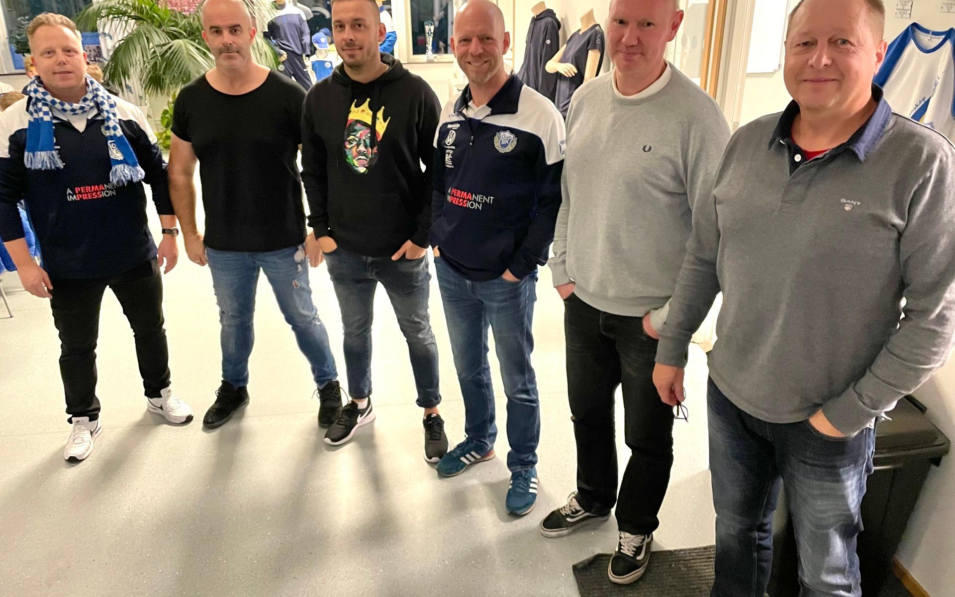 Många spelare kräver många ledare. Från vänster: Marcus Westergren, Richard Victorin, Christian Darvas, Roger Hellsten, Sören Pettersson och Leif Sjöberg Wibeck.