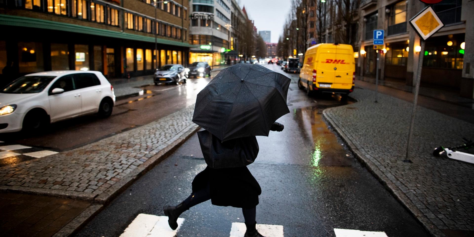 Paraply, regn, Odinsgatan, Göteborg.