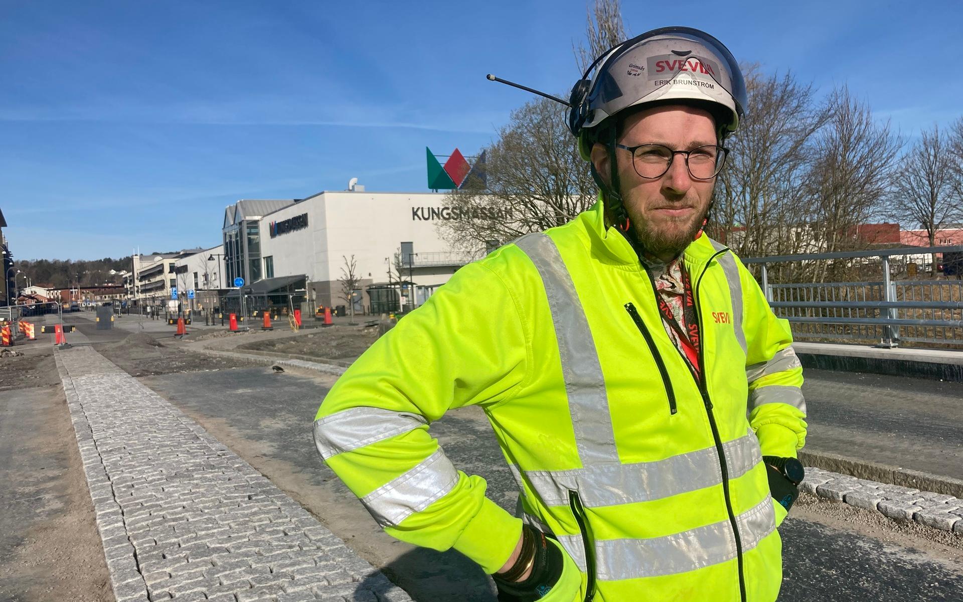 Erik Brunström, platschef när Svevia bygger nya Borgmästarebron. 