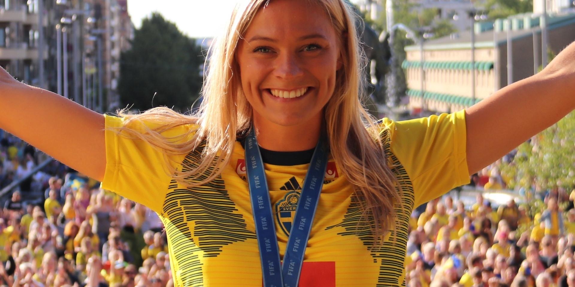 Här firade Fridolina Rolfö senast. Snart kan det vara dags igen. Rolfö har tagit Sverige till OS-final.