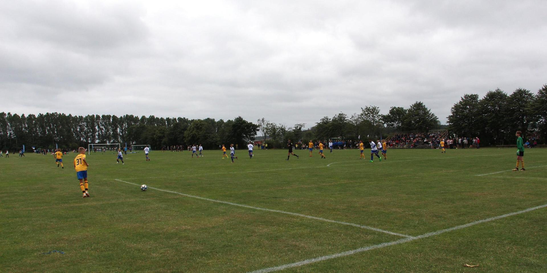 Fotbollsmatch under Gothia cup. Arkivbild från 2019.