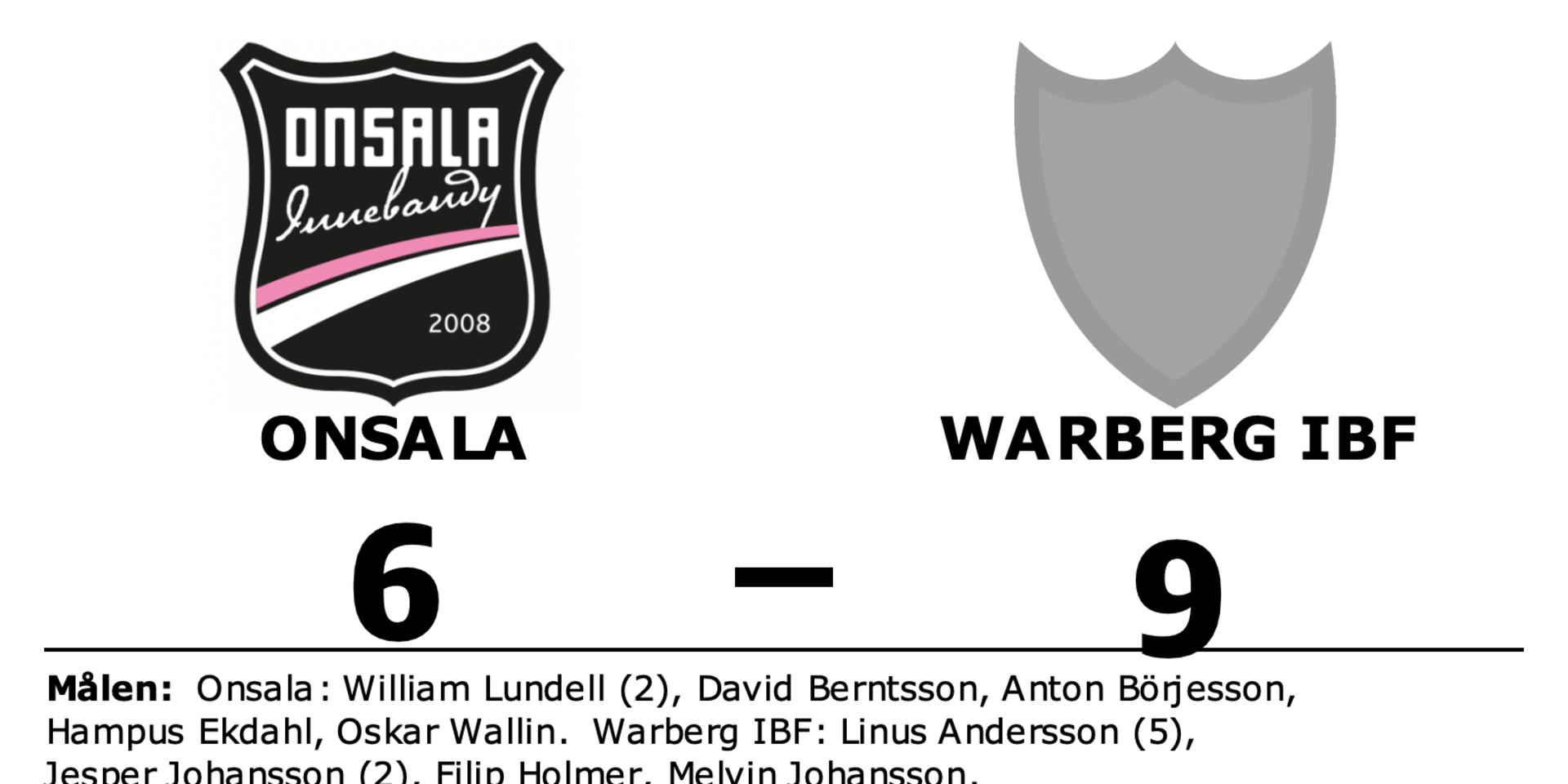 Onsala förlorade mot Warberg IBF