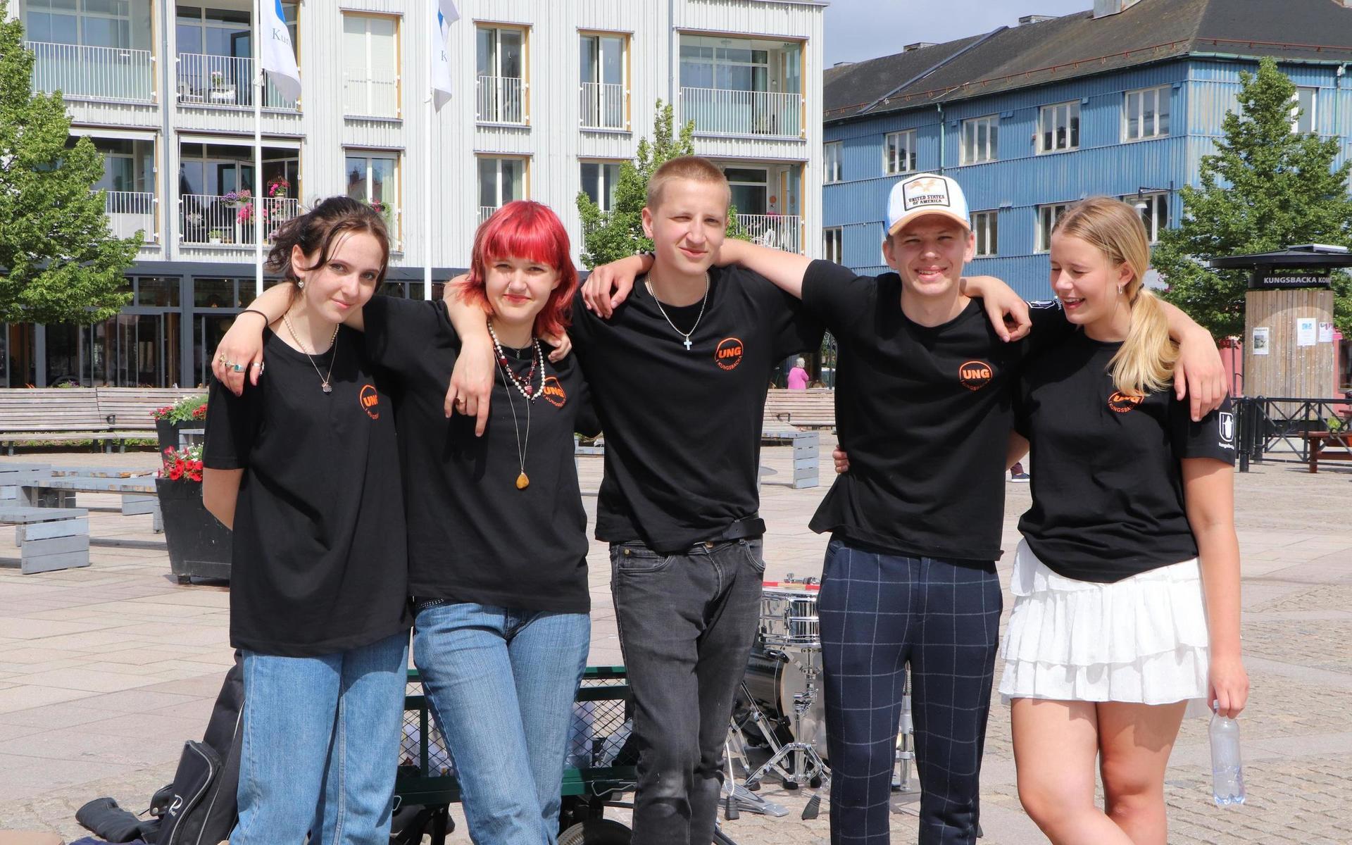 Siri Scholander, Tindra Magnusson, Alvin Roths, Olle Svensson och Ebba Hjälp är fem av Kungsbackas kultursommarjobbare.