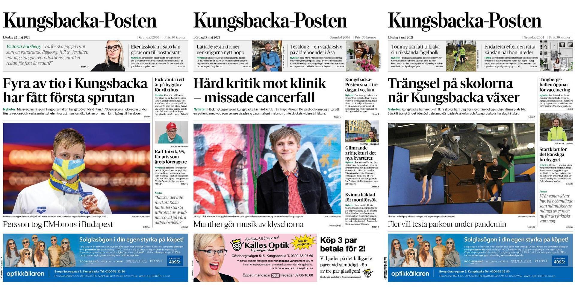Kungsbacka-Posten växlar nu upp och blir en tredagarstidning.